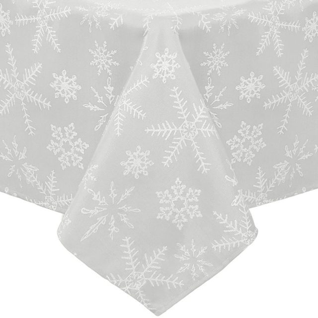 Benson Mills Twinkle Snowflake Metallic Christmas Tablecloth