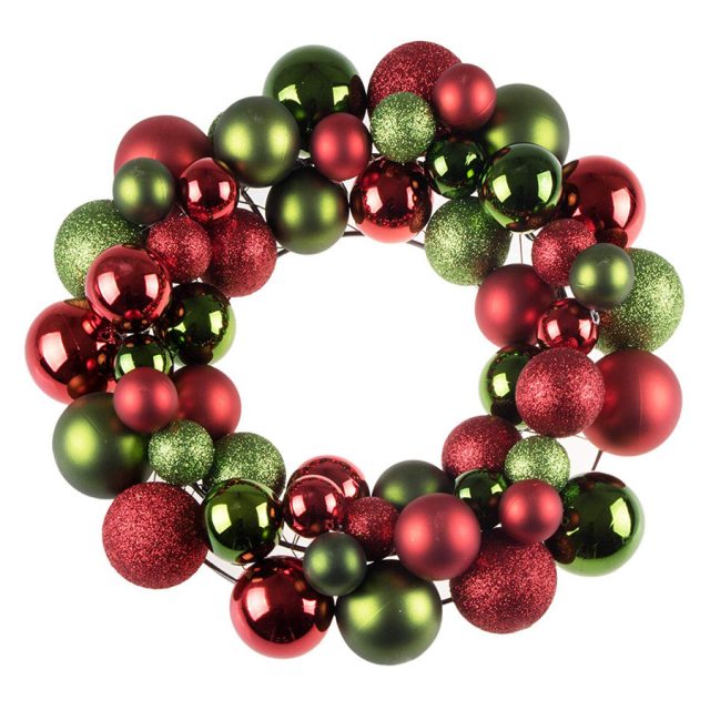 Clever Creations Bright Red & Green Christmas Wreath