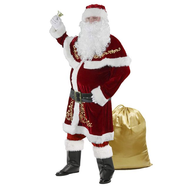 Halfjuly Deluxe Set Velvet Santa Suit