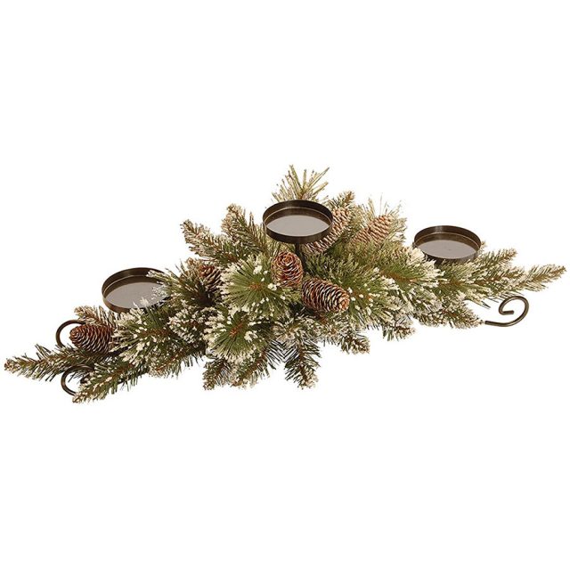 National Tree Glittery Pine Christmas Table Centerpiece