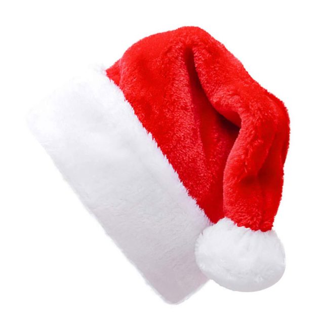 Shareconn Short Plush Adult Santa Hat