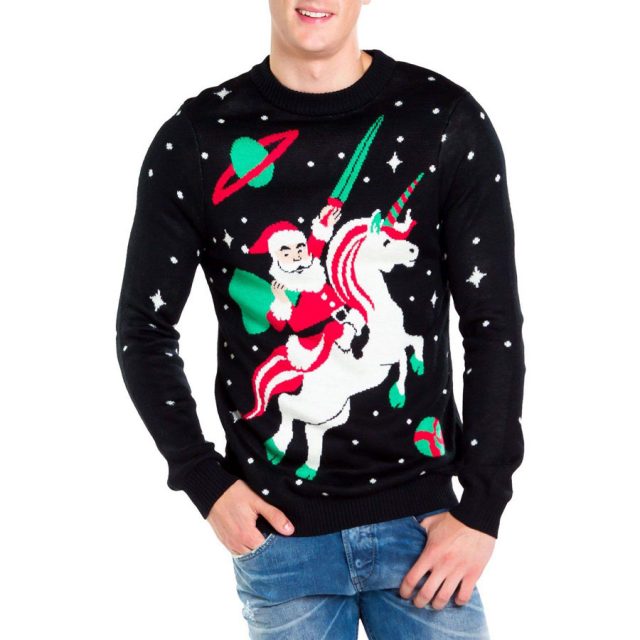 Tipsy Elves Santa Unicorn Ugly Christmas Sweater