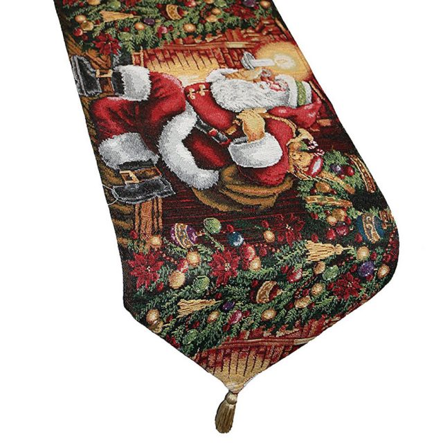 Violet Linen Decorative Tapestry Christmas Table Runner